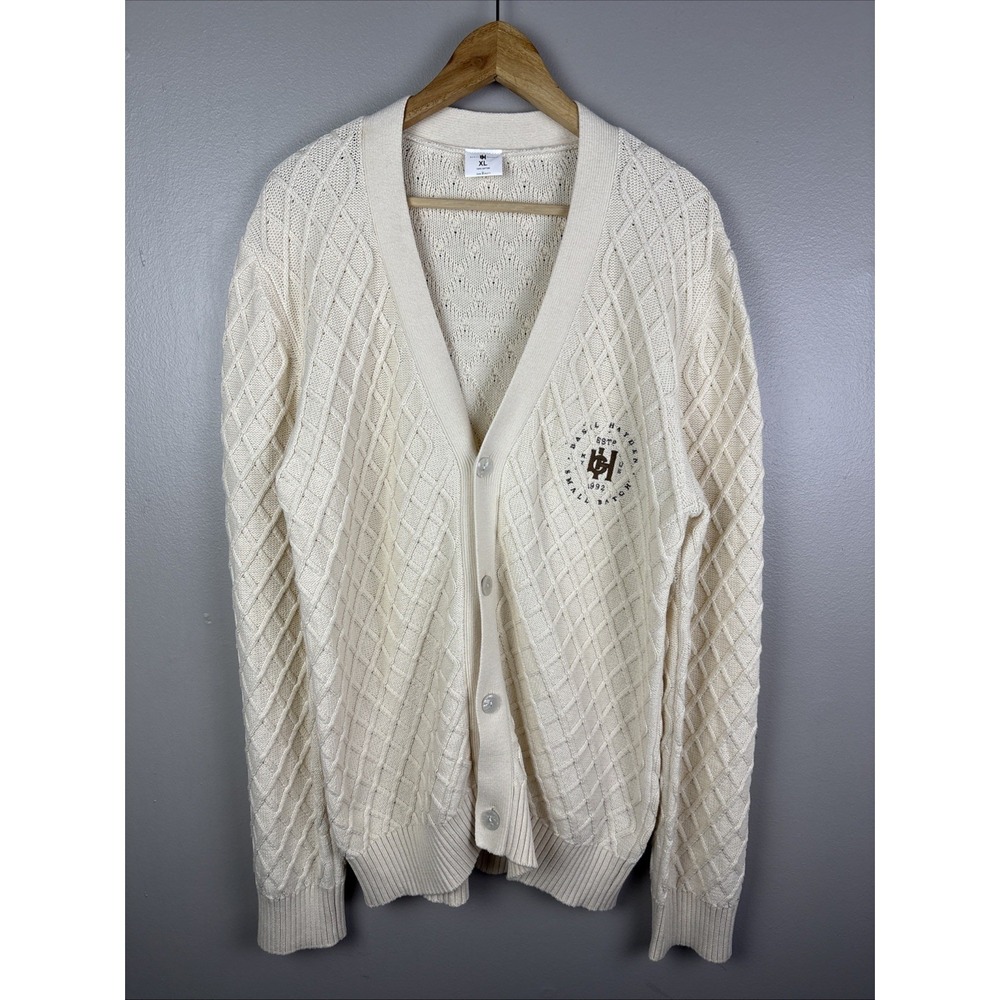 Basil Hayden Size XL Cardigan Long Sleeve Sweater Chunky Knit Small Batch